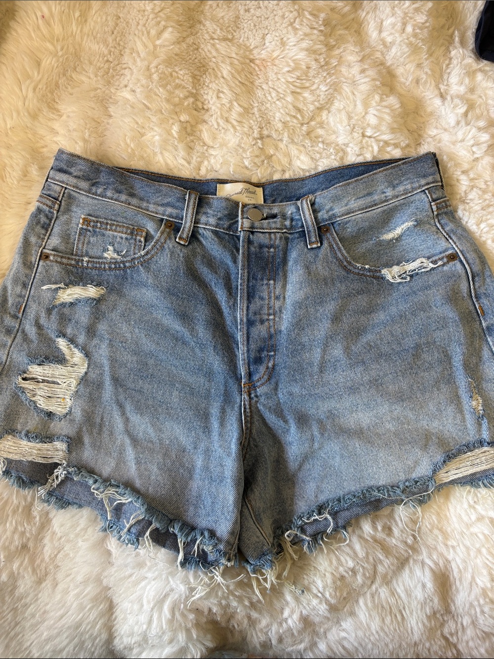 Universal Thread Light Blue Distressed High-Rise Jean Shorts